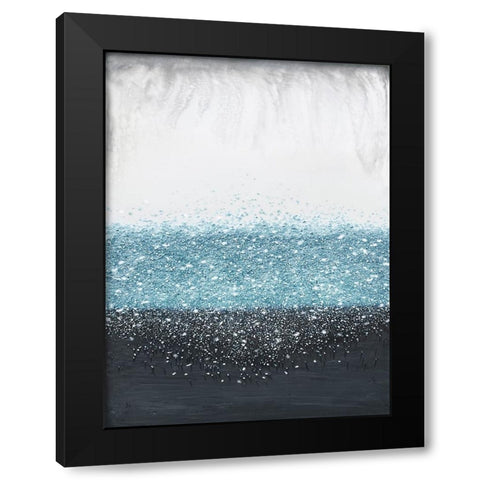 Crystal Rain Blue Black Modern Wood Framed Art Print with Double Matting by Storms, Alyson