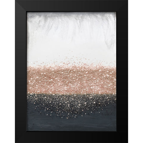 Crystal Rain Dusty Rose Black Modern Wood Framed Art Print by Storms, Alyson