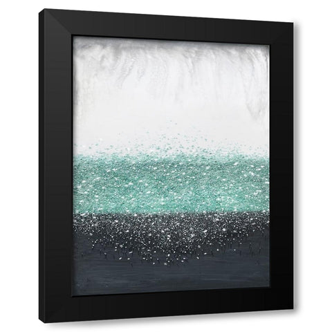 Crystal Rain Green Black Modern Wood Framed Art Print with Double Matting by Storms, Alyson