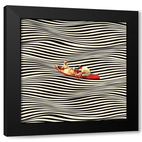 The Real Boat Trip Black Modern Wood Framed Art Print with Double Matting by Taudalpoi