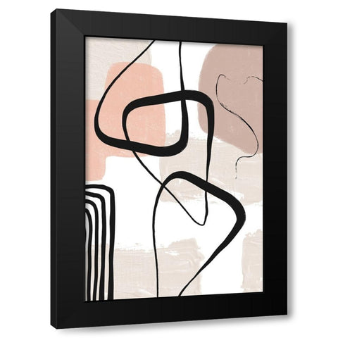 Smooth Shapes 1 Black Modern Wood Framed Art Print with Double Matting by Ann Moss, Sally