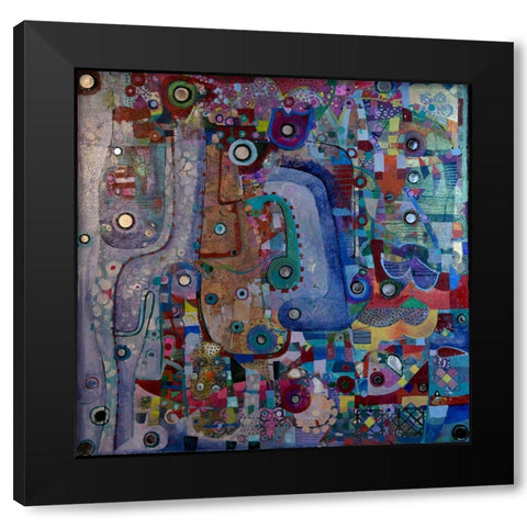 Indigo Mirror Black Modern Wood Framed Art Print with Double Matting by Loebelsohn, Alise
