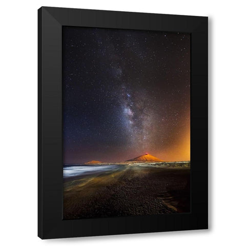Star Eruption Black Modern Wood Framed Art Print by Macia, Ivan