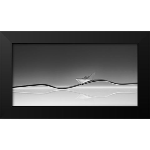Wave Black Modern Wood Framed Art Print by Jonas, Nadav