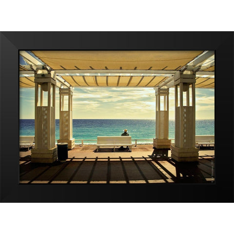 Le Macditerranace Black Modern Wood Framed Art Print by Schuurmans, Wim