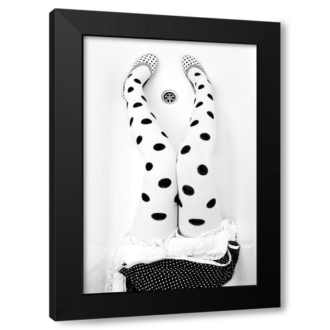 Dotted 2 Black Modern Wood Framed Art Print by Wasilewski, Adam