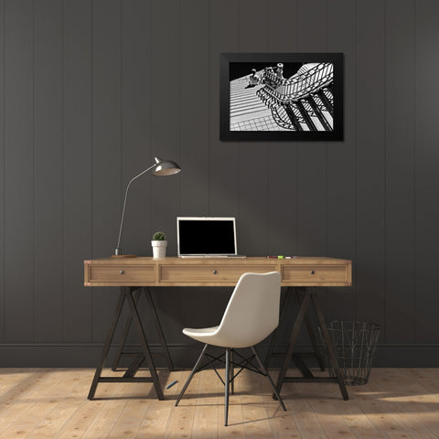 Confidential Stairs Black Modern Wood Framed Art Print by Mexia, Laura