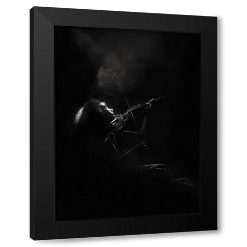 First, There Was A Violin.... Black Modern Wood Framed Art Print by Bosogea-Tudor, Ileana