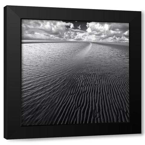 Ocean A Clouds Black Modern Wood Framed Art Print with Double Matting by Meyerdierks, Carsten
