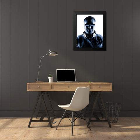 Linel 1 Black Modern Wood Framed Art Print by Damsten, Petri