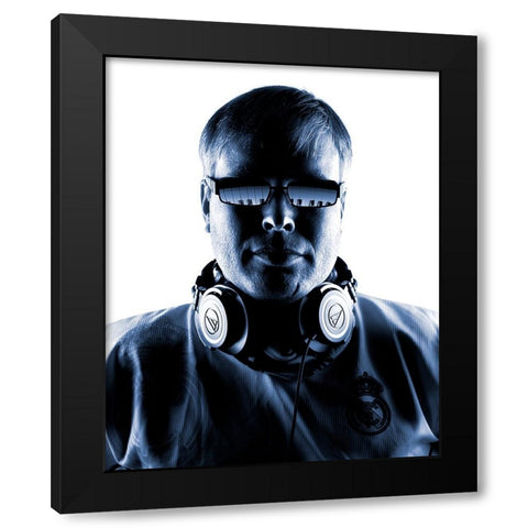 Linel 1 Black Modern Wood Framed Art Print with Double Matting by Damsten, Petri