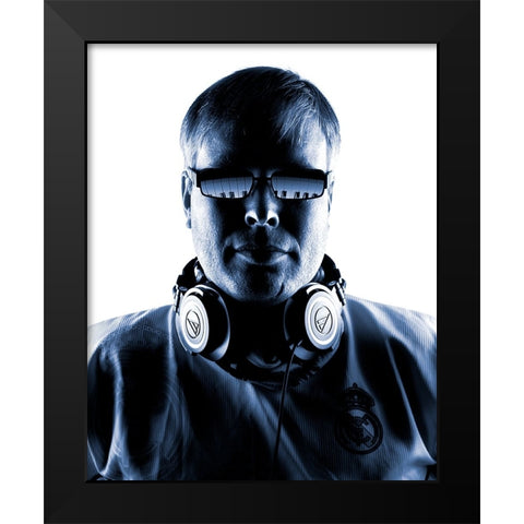Linel 1 Black Modern Wood Framed Art Print by Damsten, Petri