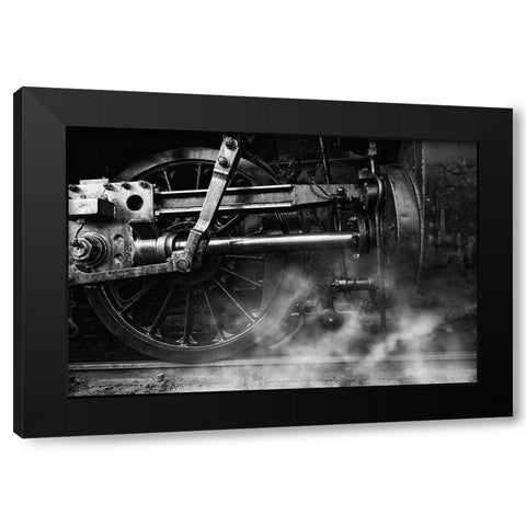 Locomotive Breath Black Modern Wood Framed Art Print with Double Matting by Droste, Holger