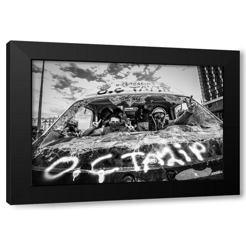 Taksim Victory Black Modern Wood Framed Art Print by Bilgin, Mehmet