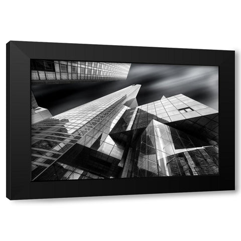 Glass City Black Modern Wood Framed Art Print with Double Matting by M. Garcia, Jesus