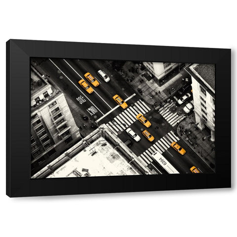 Yellow Flow Black Modern Wood Framed Art Print with Double Matting by Kloren, Stefan