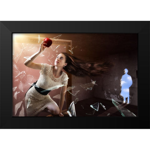 MagritteS Muse Black Modern Wood Framed Art Print by Kiciak, Christophe
