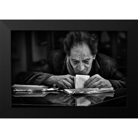 A Little Secret... Black Modern Wood Framed Art Print by Grambone, Antonio