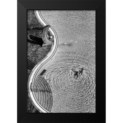 Swimming Pool Black Modern Wood Framed Art Print by Kravanja, Jure