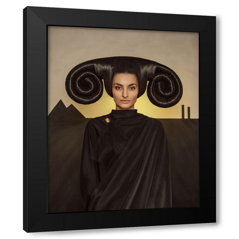 Mistress Of The Black Mountains. Black Modern Wood Framed Art Print with Double Matting by Smirnov, Sergei