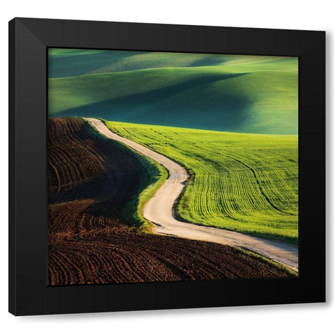 Road Black Modern Wood Framed Art Print by Browko, Krzysztof