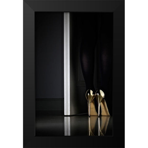 Golden Eyes Black Modern Wood Framed Art Print by Schottstaedt, Erik