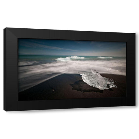 Diamond Beach Black Modern Wood Framed Art Print with Double Matting by Hoffmann, Raymond
