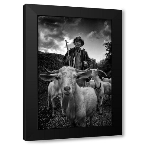 Untitled Black Modern Wood Framed Art Print with Double Matting by Ozciftci, Nuri
