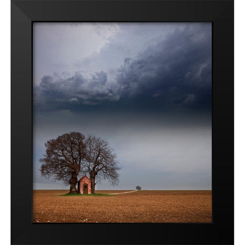 The Width Of The Alb Black Modern Wood Framed Art Print by Schumacher, Nicolas