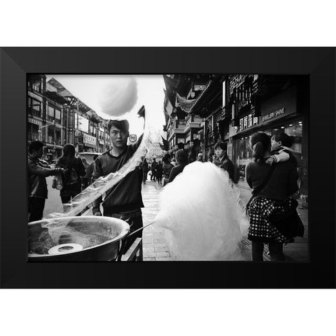 Shanghai,China.2013. Black Modern Wood Framed Art Print by Nakada, Hiroyuki