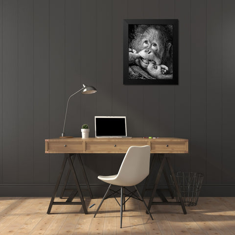 Big Smile.....Please Black Modern Wood Framed Art Print by Muliani Hartojo, Angela