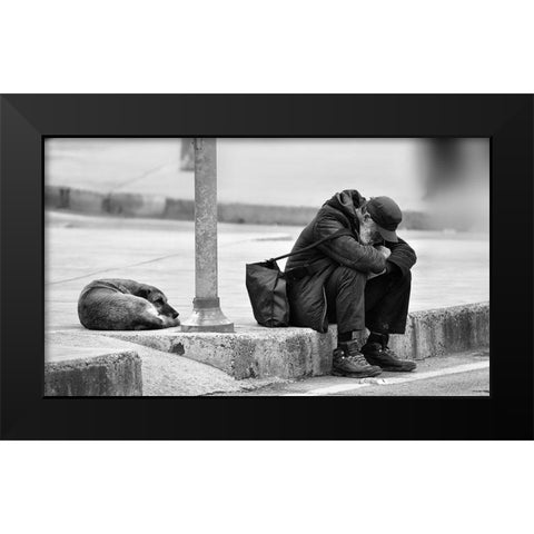 Two Friendly...! Black Modern Wood Framed Art Print by Kasim, Murat