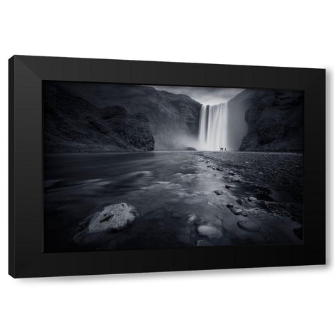 Behind The Curtain Black Modern Wood Framed Art Print by Del Grosso, Sebastien