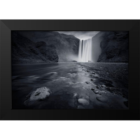 Behind The Curtain Black Modern Wood Framed Art Print by Del Grosso, Sebastien