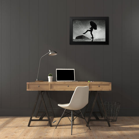 Skywalker Black Modern Wood Framed Art Print by Ajven
