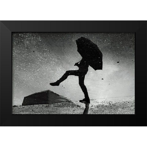 Skywalker Black Modern Wood Framed Art Print by Ajven