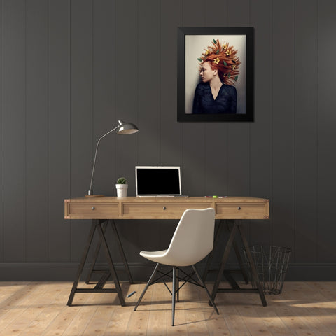Autumn Black Modern Wood Framed Art Print by Lazarov, Dimitar