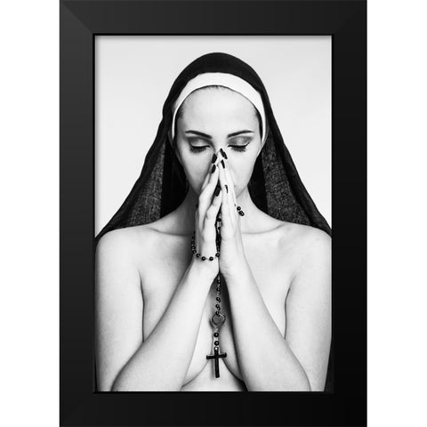 Sacred And Profane Black Modern Wood Framed Art Print by Genovesi, Igor