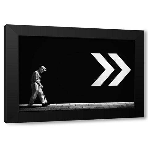 Untitled Black Modern Wood Framed Art Print with Double Matting by Suzuki, Tatsuo
