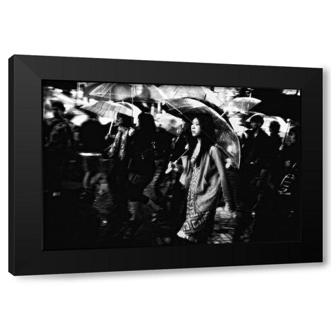 Untitled Black Modern Wood Framed Art Print with Double Matting by Suzuki, Tatsuo