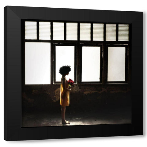 Hope Black Modern Wood Framed Art Print by Bhs, Fahmi