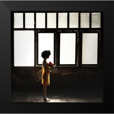 Hope Black Modern Wood Framed Art Print by Bhs, Fahmi