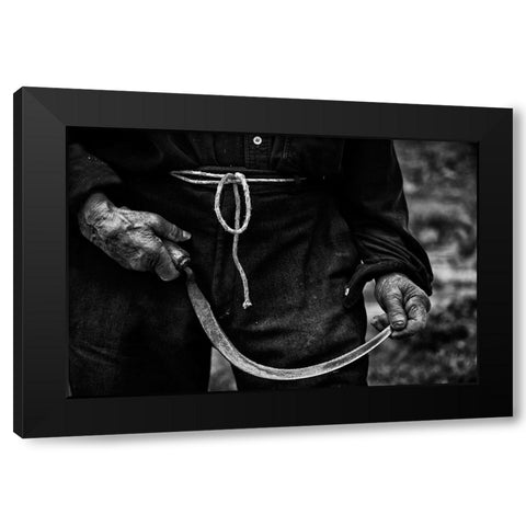 La Balanza Black Modern Wood Framed Art Print by J. Lopez, Renato