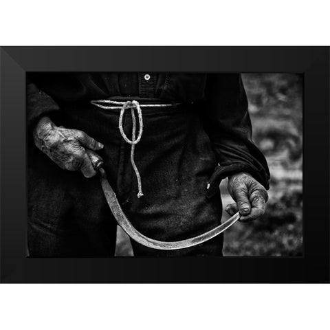 La Balanza Black Modern Wood Framed Art Print by J. Lopez, Renato