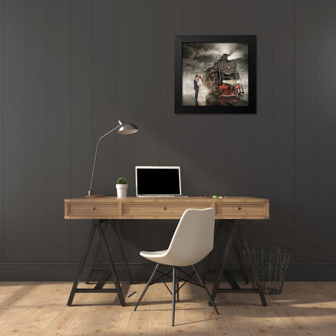 Rain Black Modern Wood Framed Art Print by Laudin, Dmitry