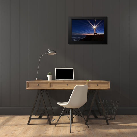 Lighting Of The Lens Black Modern Wood Framed Art Print by Morgan, Miles