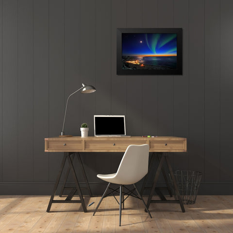 Sunset At Bleik Black Modern Wood Framed Art Print by Samuelsen, Roy