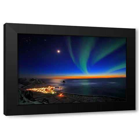 Sunset At Bleik Black Modern Wood Framed Art Print by Samuelsen, Roy