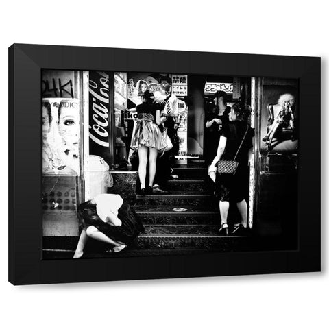 Untitled Black Modern Wood Framed Art Print with Double Matting by Suzuki, Tatsuo