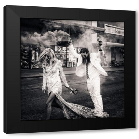 North Las Vegas Black Modern Wood Framed Art Print with Double Matting by Klein, Kurt
